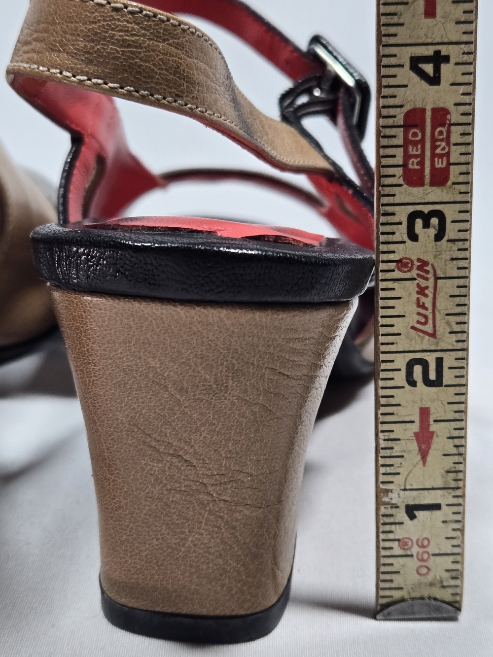 Pas de Rouge Gaia Sandal Two Tone Leather Sling Back Womens EU 38 US 7.5 Luxury - Picture 8 of 9